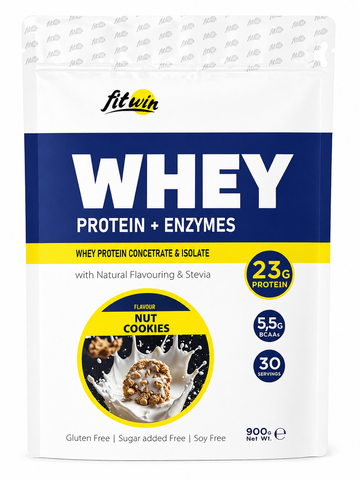 FIT WIN Whey Protein + Enzymes 900 г горіхове печіво  28042026-17 фото